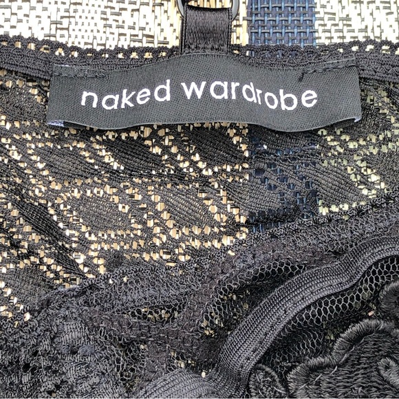 Naked Wardrobe Black Lace Bodysuit S - Picture 6 of 10